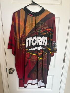Storm Red Multi-Color Graphic Bowling Jersey